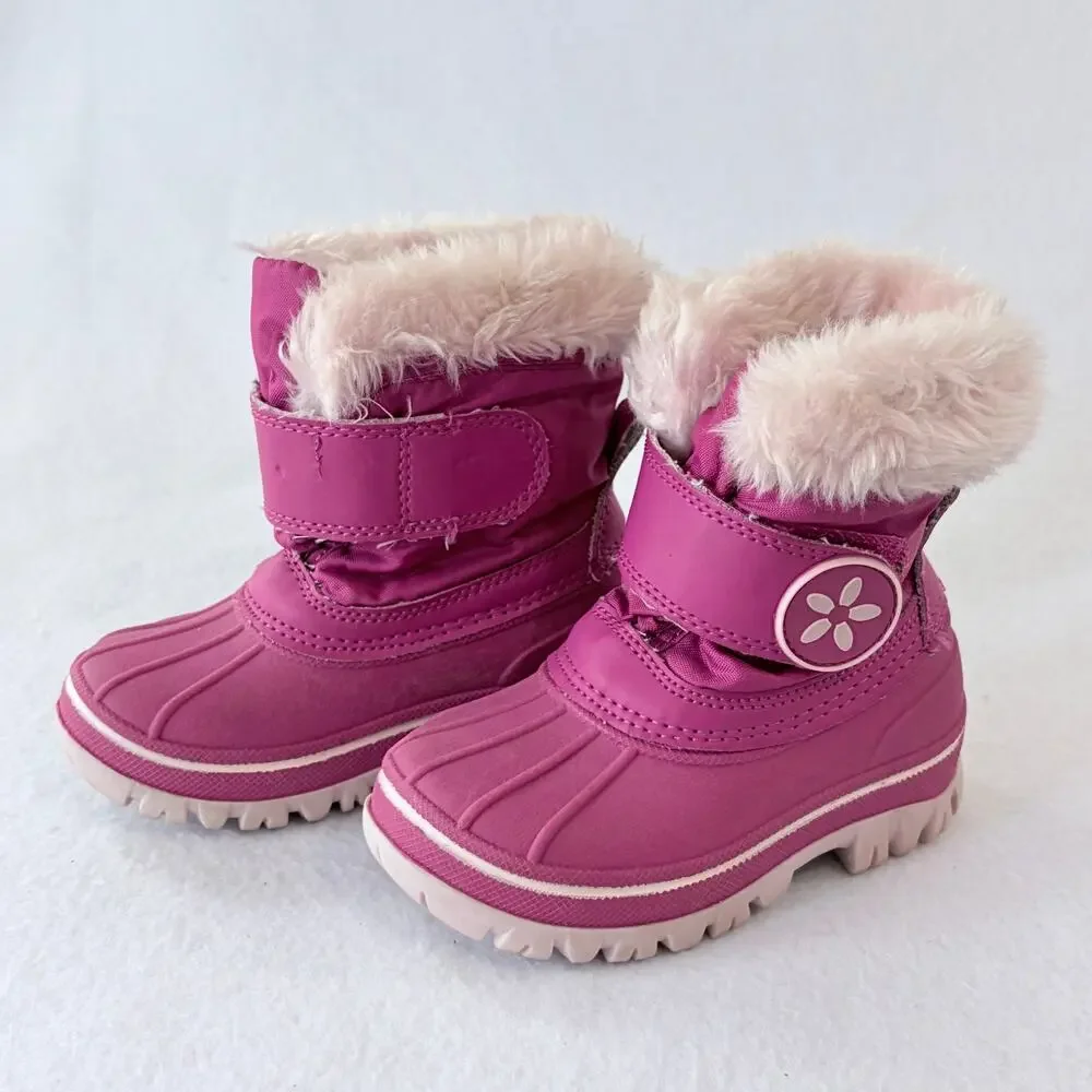 Cat & Jacket Winter Snow Boots Toddler Girl 5-6 Pink Fur Trim
